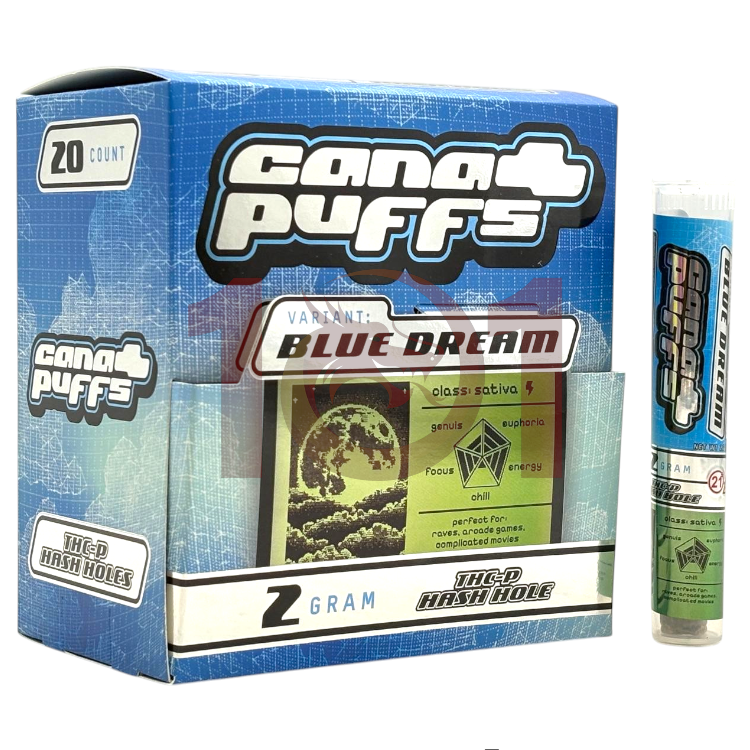 CANA PUFFS HASH HOLE LR THCP PREROLL 2GM SATIVA - BLUE DREAM