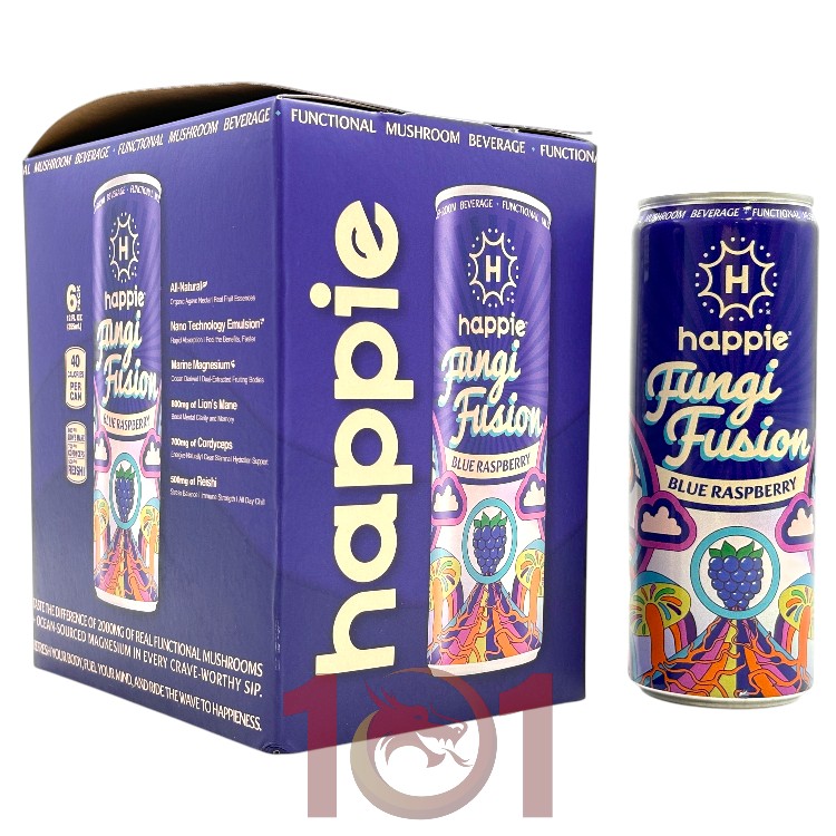 HAPPIE FUNGI FUSION 12OZ MUSHROOM DRINK - BLUE RASPBERRY