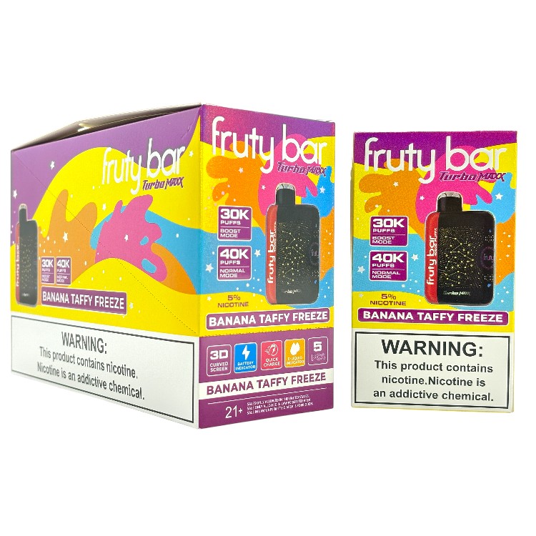 FRUTY BAR TURBO MAX 40000 5% - BANANA TAFFY FREEZE