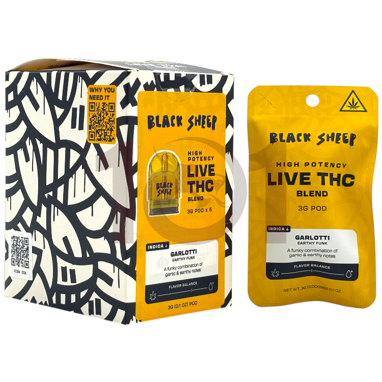 BLACK SHEEP LIVE THC BLEND POD 3GM - INDICA GARLOTTI