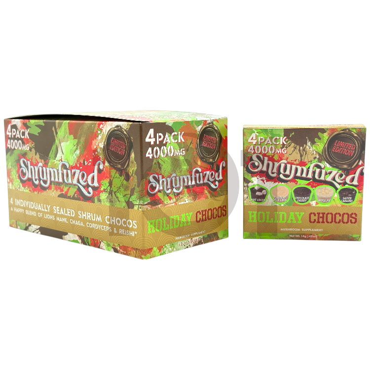 SHRUMFUZED MUSHROOM CHOCOLATE 1000MG 4CT PK - HOLIDAY CHOCOLATES