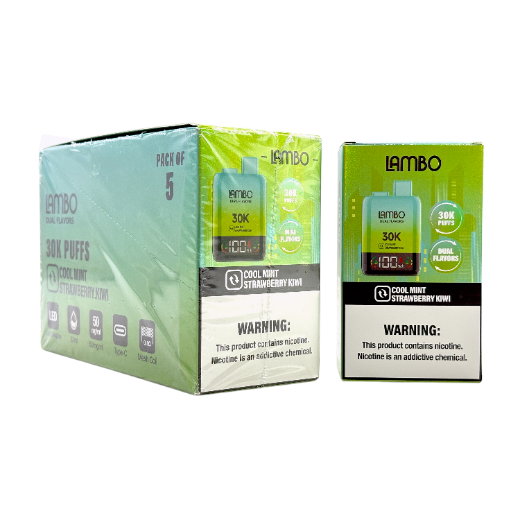 LAMBO DUAL FLAVORS 30000 5% - COOL MINT + STRAWBERRY KIWI