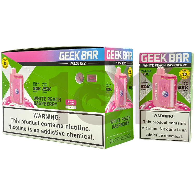 GEEK BAR PULSE X2 50000 5% - WHITE PEACH RASPBERRY