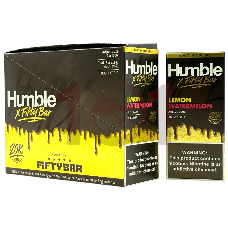 FIFTY BAR SALT NICOTINE 20000 5% HUMBLE - LEMON WATERMELON