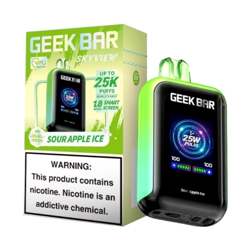 GEEK BAR SKYVIEW 25000 5% - SOUR APPLE ICE