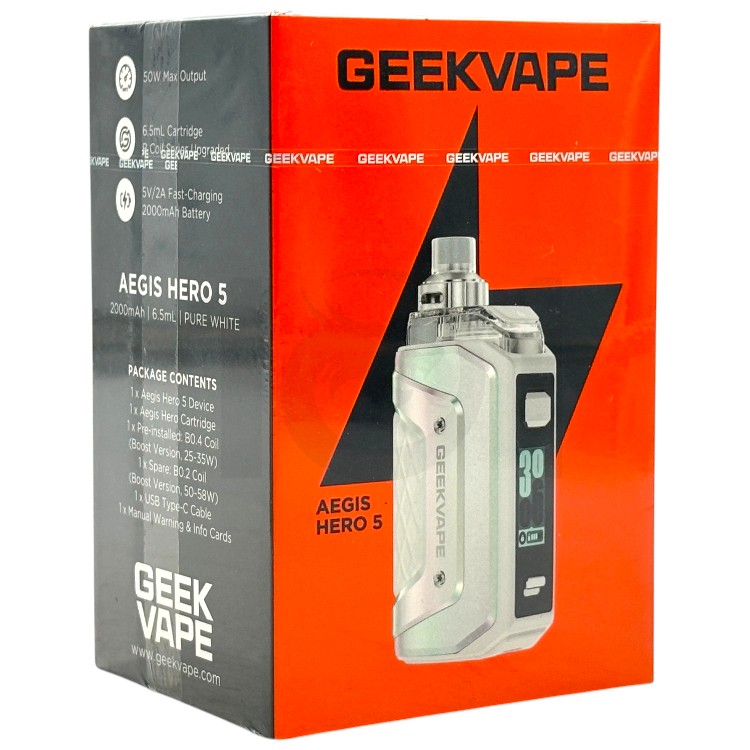 GEEKVAPE AEGIS HERO 5 MOD DEVICE - PURE WHITE