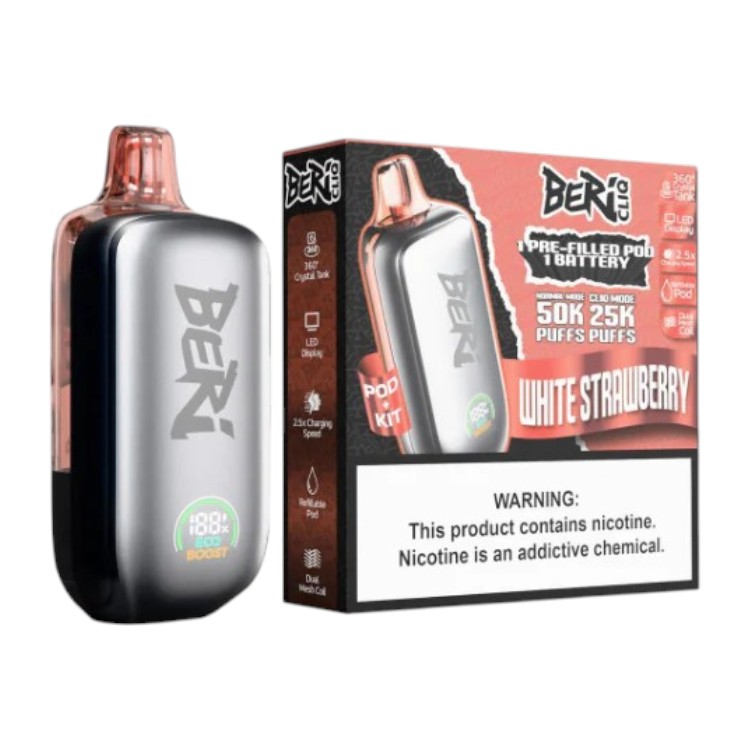 BERI CLIQ 50000 POD DEVICE 5% - WHITE STRAWBERRY