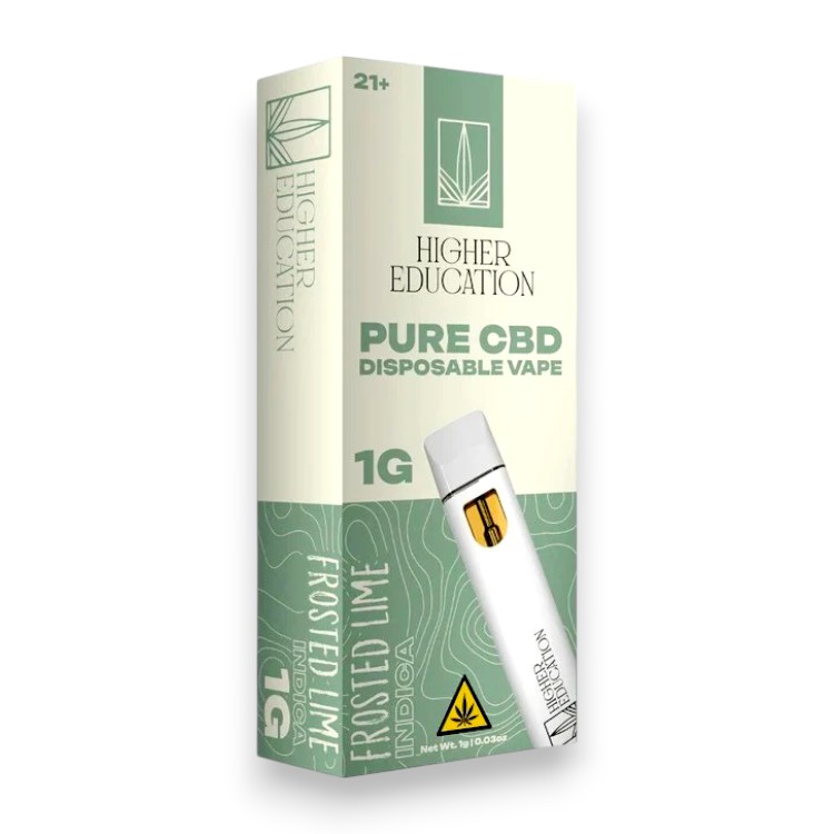 HIGHER EDUCATION PURE CBD 1GM CARTRIDGE INDICA - FROSTED LIME