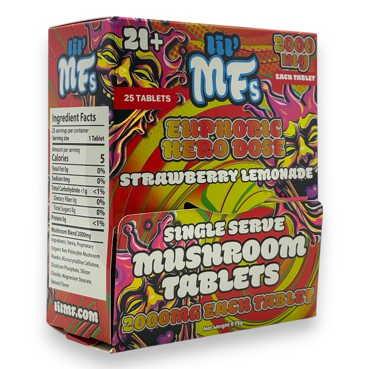 LIL' MFS HERO DOSE EUPHORIC MUSHROOM TABLET 2000MG - BLUE RAZ
