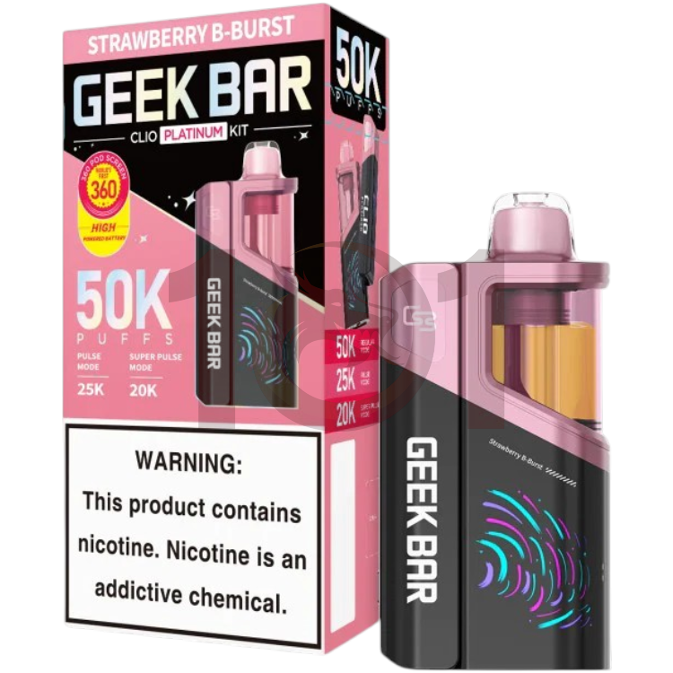 GEEK BAR CLIO PLATINUM 50000 POD DEVICE 5% - STRAWBERRY B-BURST