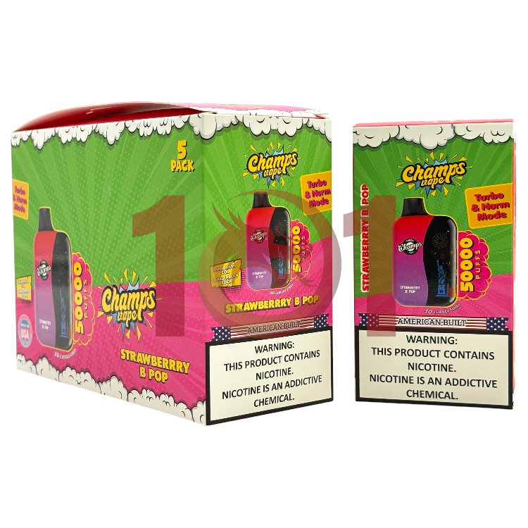 CHAMPS VAPE 50000 5% - STRAWBERRY B POP