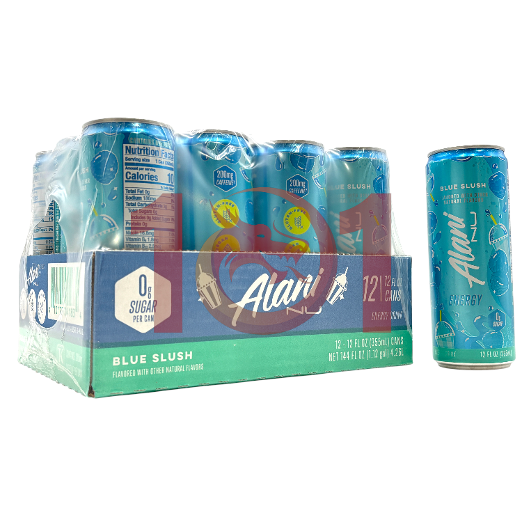 ALANI NU ZERO SUGAR ENERGY DRINK 12OZ CAN - BLUE SLUSH