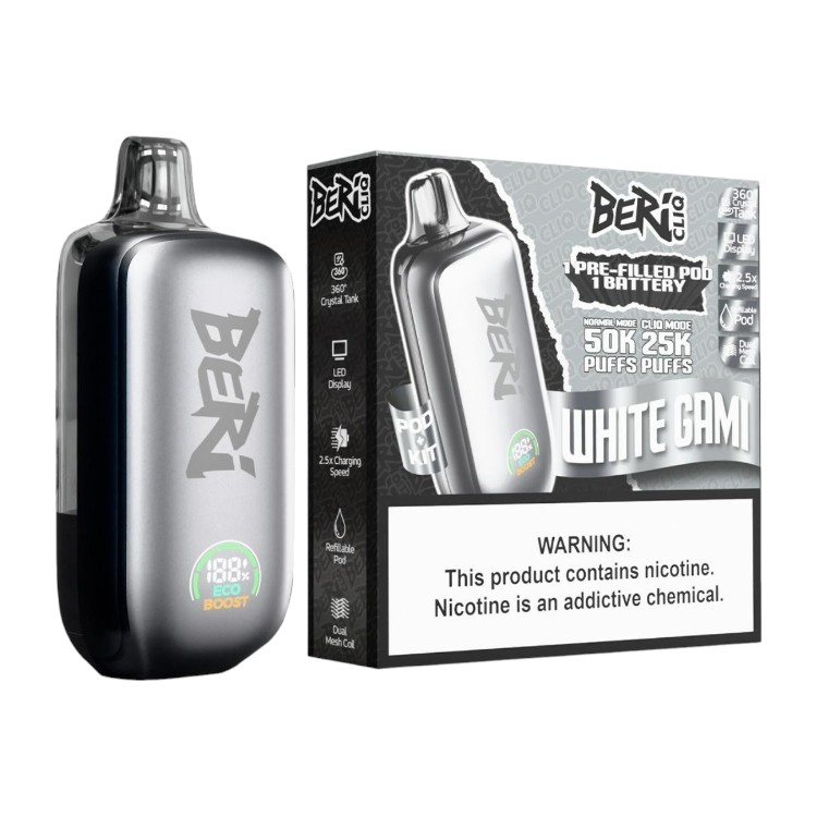 BERI CLIQ 50000 POD DEVICE 5% - WHITE GAMI