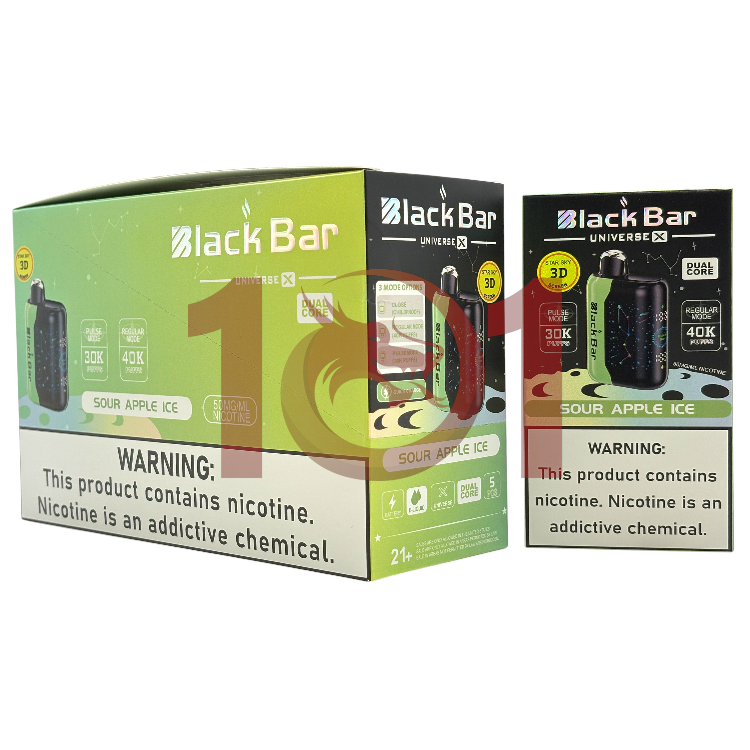 BLACK BAR UNIVERSE X 40000 5% - SOUR APPLE ICE