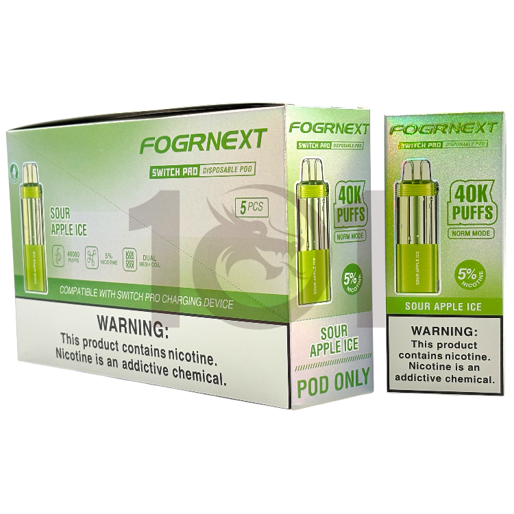 FOGRNEXT 40000 SWITCH PRO POD 5% - SOUR APPLE ICE