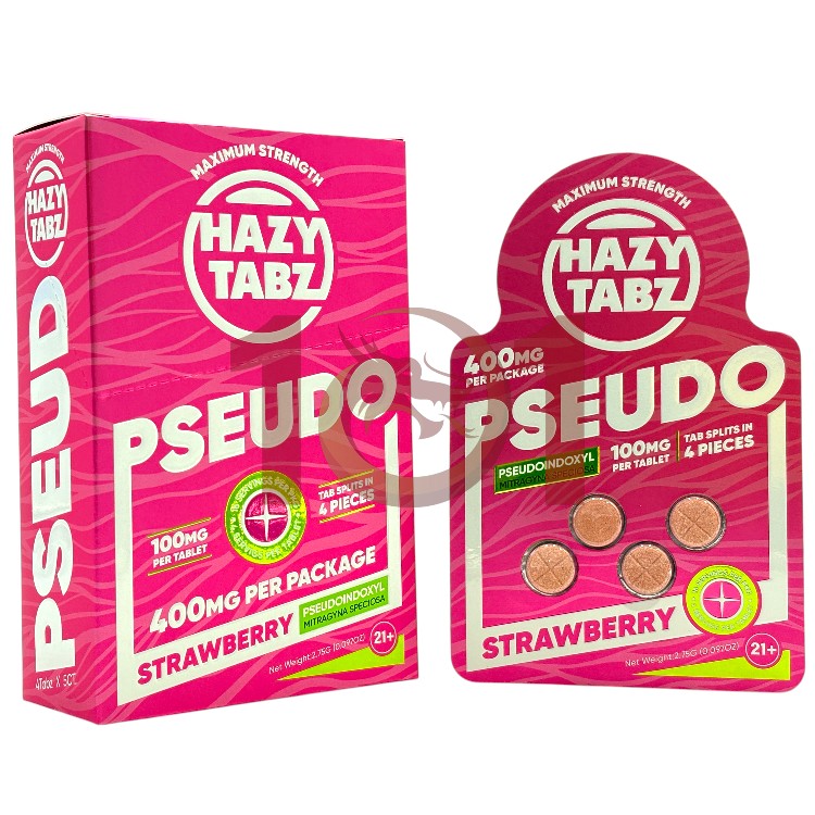 HAZY TABZ PSEUDOINDOXYL EXTRACT TABLET 100MG 4CT PK - STRAWBERRY