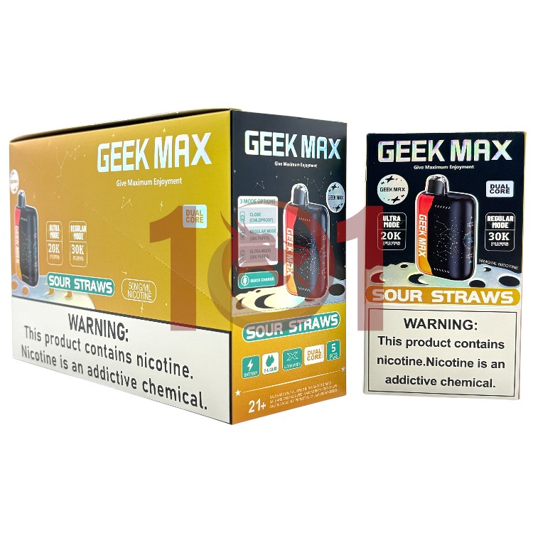 GEEK MAX ULTRA X 30000 5% - SOUR STRAWS