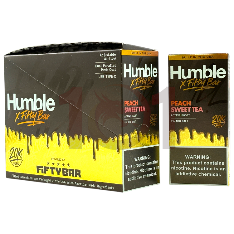 FIFTY BAR SALT NICOTINE 20000 5% HUMBLE - PEACH SWEET TEA