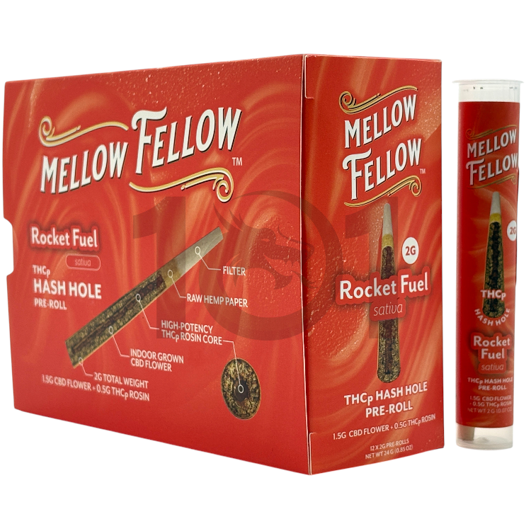 MELLOW FELLOW HASH HOLE THCP PREROLL 2GM SATIVA - ROCKET FUEL