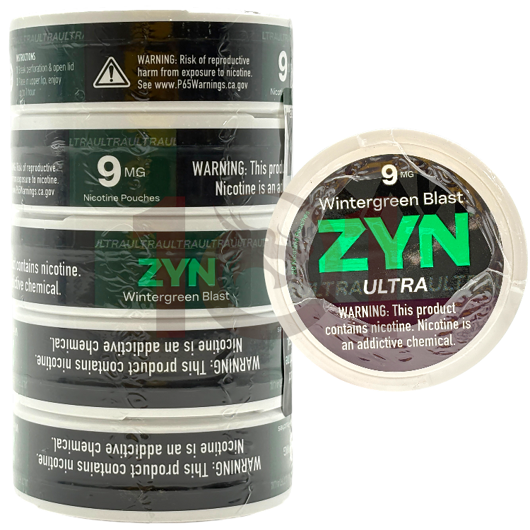 ZYN ULTRA NICOTINE POUCHES 9MG 20CT PK - WINTERGREEN BLAST