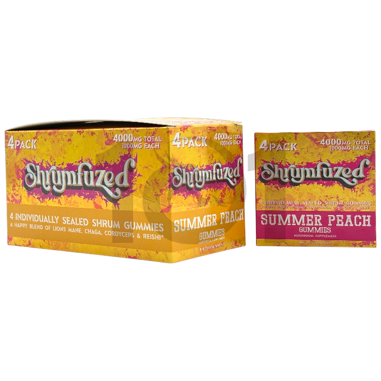 SHRUMFUZED MUSHROOM GUMMY 1000MG 4CT PK - SUMMER PEACH