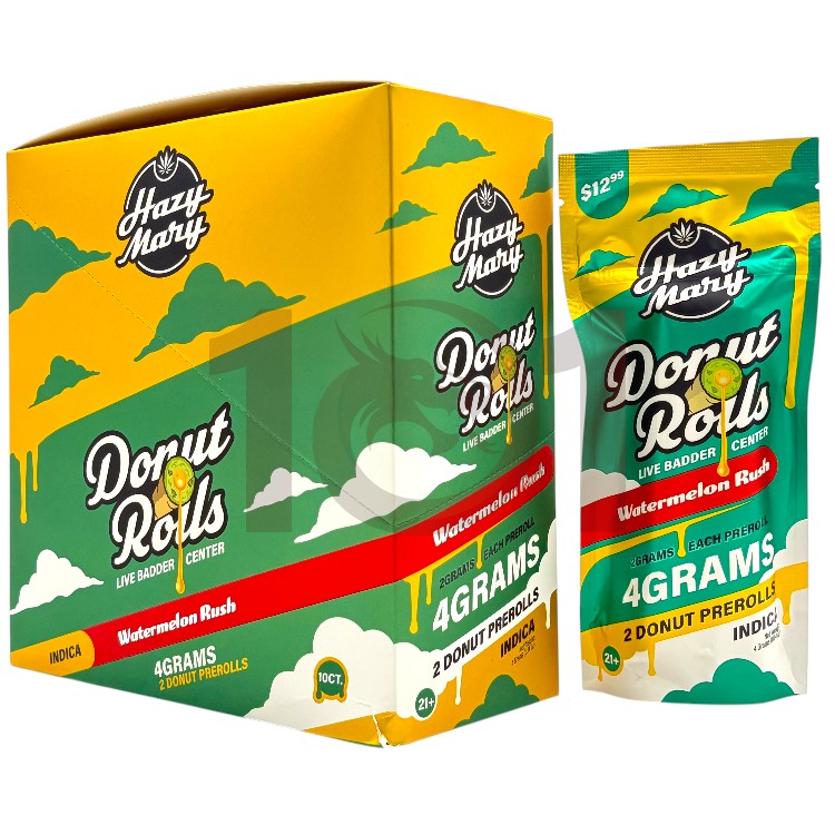 HAZY MARY DONUT ROLLS PREROLL SP 2CT/$12.99 2GM 2CT PK INDICA - WATERMELON RUSH