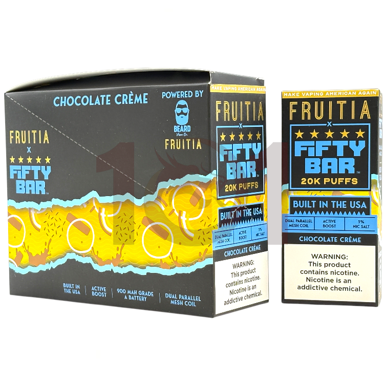 FIFTY BAR SALT NICOTINE 20000 5% FRUITIA - CHOCOLATE CRÈME