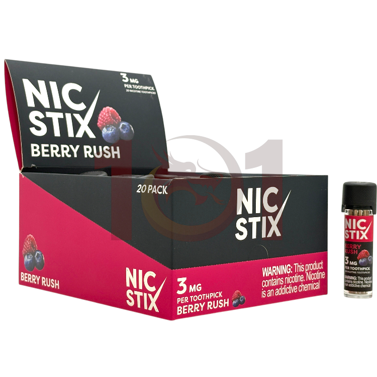 NIC STIX TOOTHPICK 3MG 20CT PK - BERRY RUSH