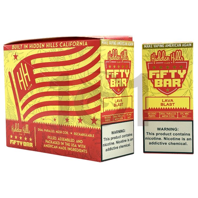 FIFTY BAR SALT NICOTINE 20000 5% HIDDEN HILLS CLUB - LAVA BLAST