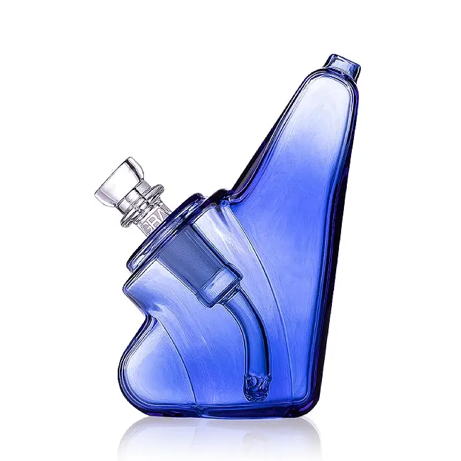 GRAV - GLASS PIPE - BUBBLER - WEDGE - LIGHT COBALT