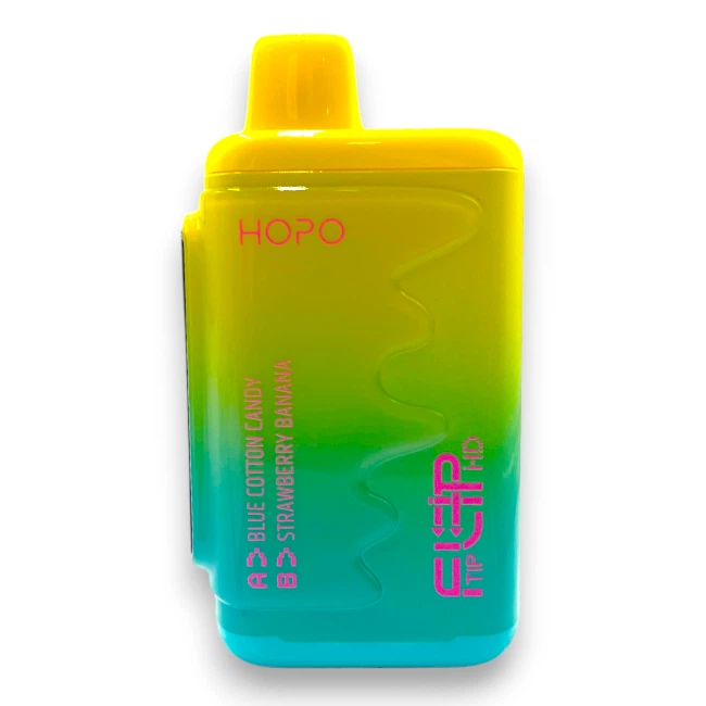 HOPO FLIP TIP 16000 DUAL FLAVORS 5% - BLUE COTTON CANDY/STRAWBERRY BANANA