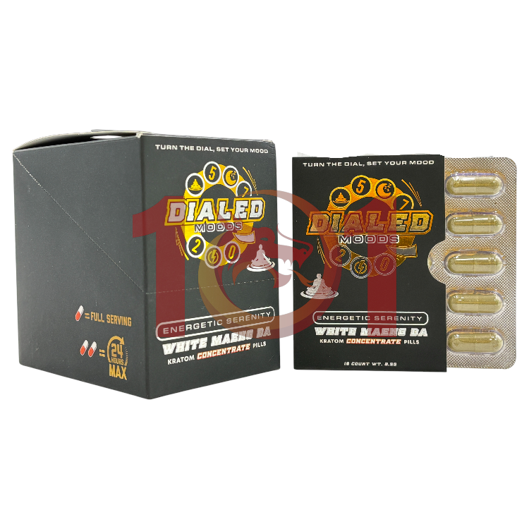 DIALED MOODS MIT CAPSULE 30MG 10CT PK ENERGETIC SERENITY - WHITE MAENG DA