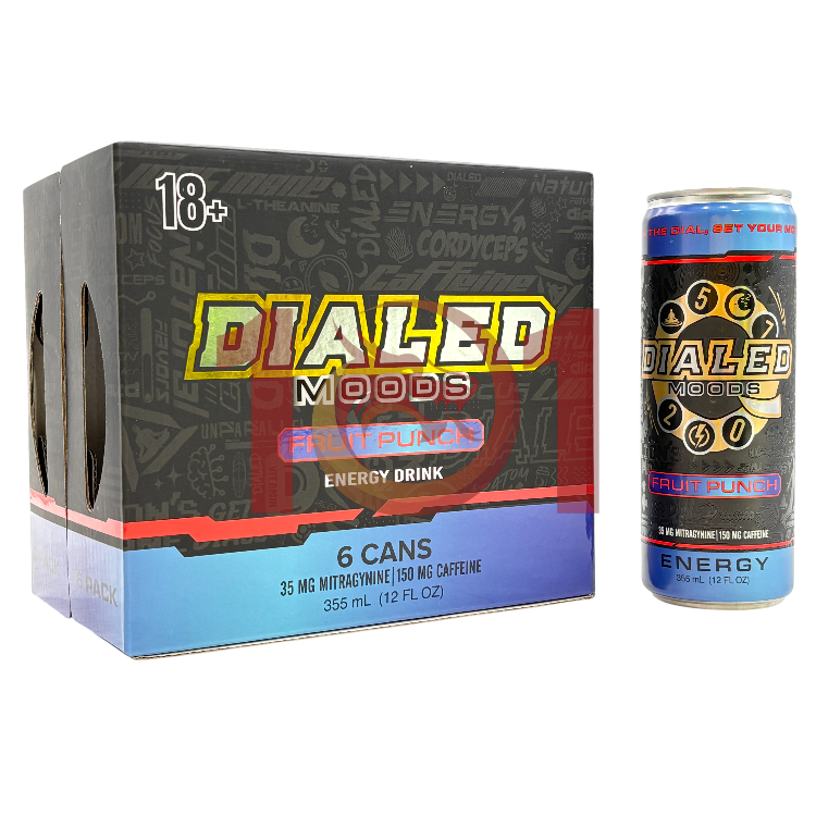 DIALED MOODS MIT+CAFFEINE 35MG+150MG DRINK 12OZ CAN - FRUIT PUNCH
