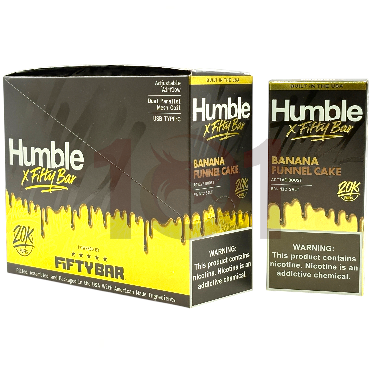 FIFTY BAR SALT NICOTINE 20000 5% HUMBLE - BANANA FUNNEL CAKE