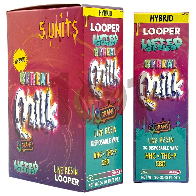 LOOPER LIFTED SERIES THCP 3GM DISPOSABLE HYBRID - CEREAL MILK